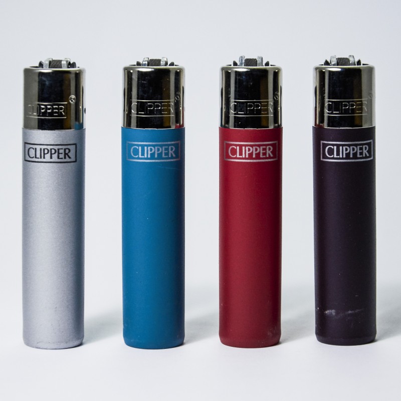 Feuerzeug Clipper groß Metallic x4