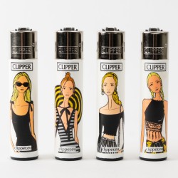 Clipper Feuerzeug Groß Sommer-Girl x4