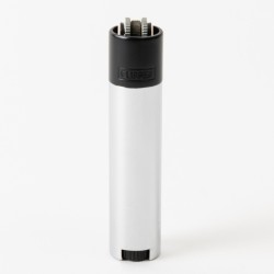 Clipper Metal Black and Silver Lighter