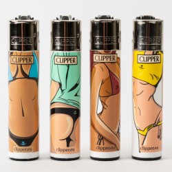 Clipper Feuerzeug Groß Sexy Damen x4