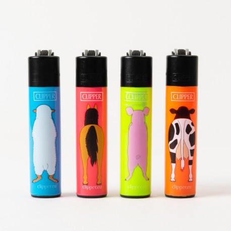 Clipper Animal Behinds Lighters x4