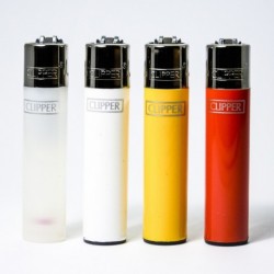 Lot de 4 briquets transparents blanc jaune rouge