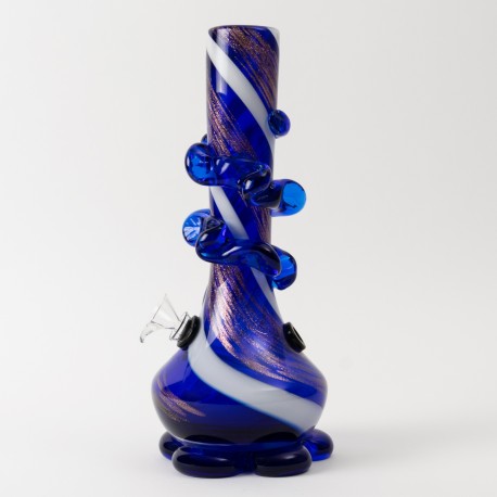Bong en verre bleu 26 cm