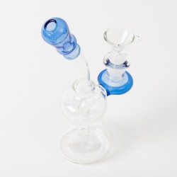 Mini bong en verre bleu 17 cm