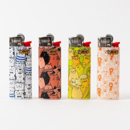 Feuerzeug Bic mini Doodle Cat x4