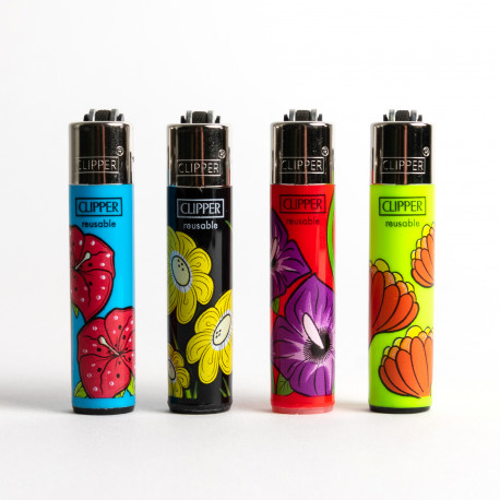 Briquet Clipper mini Flowers x4