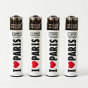 Briquet Clipper grand Love Paris blanc x4