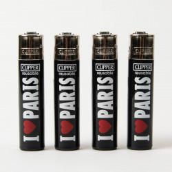 Briquet Clipper grand Love Paris noir x4