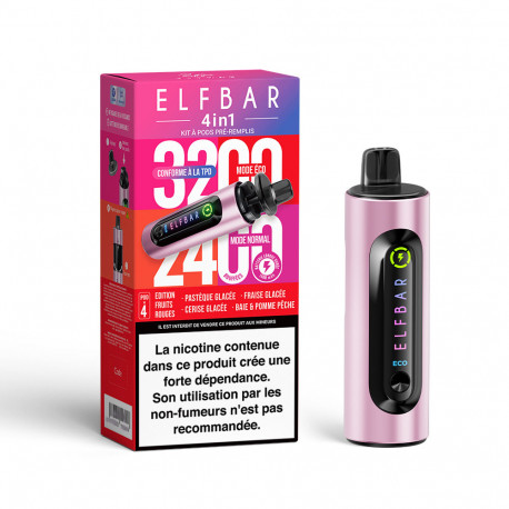 Puff Elfbar 4 en 1 fruits rouges