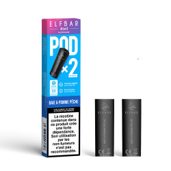 Lot 2 pods Elfbar 4 en 1 baie et pomme pêche
