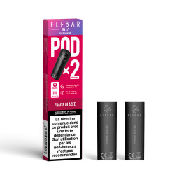 Lot 2 pods Elfbar 4 en 1 fraise glacée