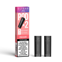 Lot 2 pods Elfbar 4 en 1 pêche glacée